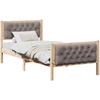 Lova Lovos rėmas Taupe 90 x 190 cm Kietos pušies mediena