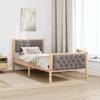 Lova Lovos rėmas Taupe 90 x 190 cm Kietos pušies mediena