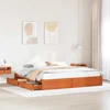 Lovos rėmas su ratu Vaško ruda 180 x 200 cm Kietas pušies medis
