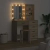 Makiažo stalas 2 pcs Ruda 50 x 41 x 135 cm Apdirbta mediena