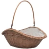 286988 Firewood Basket with Handle 60x44x55 cm Natural Willow