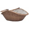 286988 Firewood Basket with Handle 60x44x55 cm Natural Willow