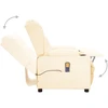 Masažinis krėslas, kreminės spalvos, dirbtinė oda