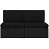 Modulinė dvivietė sofa, juodos spalvos, poliratanas