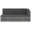 Modulinė dvivietė sofa, pilkos spalvos, poliratanas