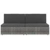 Modulinė dvivietė sofa, pilkos spalvos, poliratanas