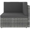 Modulinė kampinė sofa, pilkos spalvos, poliratanas