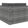 Modulinė kampinė sofa, pilkos spalvos, poliratanas