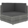 Modulinė kampinė sofa, pilkos spalvos, poliratanas