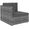 Modulinė kampinė sofa, pilkos spalvos, poliratanas
