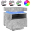 Naktinės spintelės su LED, 2vnt., betono pilkos, 40x39x48,5cm