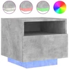 Naktinės spintelės su LED, 2vnt., betono pilkos, 40x39x37cm