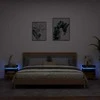 Naktinės spintelės su LED, 2vnt., dūminės ąžuolo, 40x39x48,5cm