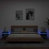 Naktinės spintelės su LED, 2vnt., juodos, 40x39x48,5cm