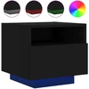 Naktinės spintelės su LED, 2vnt., juodos, 40x39x37cm