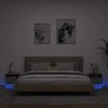 Naktinės spintelės su LED, 2vnt., juodos, 40x39x37cm