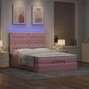 Osmanų lova su čiužiniais ir LED Rožinė 140x200cm Velvet