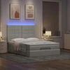 Osmanų lova su čiužiniais ir LED šviesiai pilka Velvet