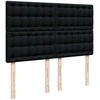 Osmanų lova su čiužiniu ir LED juodas 140x190cm audinys