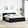 Osmanų lova su čiužiniu ir LED Juodas 180x200cm Velvet