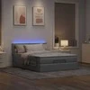 Osmanų lova su čiužiniu ir LED šviesiai pilka 140x190cm audinys