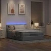 Osmanų lova su čiužiniu ir LED šviesiai pilka 140x190cm audinys