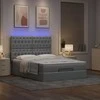Osmanų lova su čiužiniu ir LED šviesiai pilka 140x190cm audinys