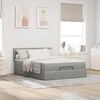 Osmanų lova su čiužiniu ir LED šviesiai pilka 140x200cm Velvet