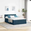 Osmanų lova su čiužiniu ir LED Tamsiai mėlyna 140x190cm Velvet