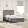 Osmanų lova su čiužiniu ir LED, taupe, 140x190cm, audinys