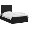 Otmana lova su matracsu ir LED Juoda 120 x 200 cm Audinys