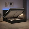 Otmana lova su matracsu ir LED Juoda 140 x 200 cm Audinys