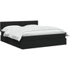 Otmana lova su matracsu ir LED Juoda 160 x 200 cm Audinys