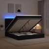Otmana lova su matracsu ir LED Juoda 160 x 200 cm Aksomas