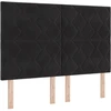 Otmana lova su matracsu ir LED Juoda 160 x 200 cm Aksomas