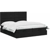 Otmana lova su matracsu ir LED Juoda 180 x 200 cm Audinys