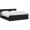 Otmana lova su matracsu ir LED Juoda 200 x 200 cm Audinys