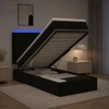 Otmana lova su matracsu ir LED Juoda 80 x 200 cm Aksomas