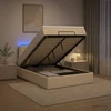 Otmana lova su matracsu ir LED Kreminė 120 x 190 cm Audinys