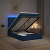 Otmana lova su matracsu ir LED Mėlyna 120 x 190 cm Audinys