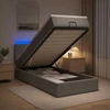 Otmana lova su matracsu ir LED Šviesiai pilka 90 x 190 cm