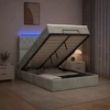 Otmana lova su matracsu ir LED Šviesiai pilka 120 x 200 cm