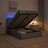 Otmana lova su matracsu ir LED Šviesiai pilka 120 x 200 cm