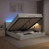 Otmana lova su matracsu ir LED Šviesiai pilka 180 x 200 cm
