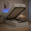 Otmana lova su matracsu ir LED Šviesiai pilka 90 x 190 cm