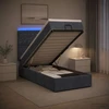 Otmana lova su matracsu ir LED Tamsiai pilka 90 x 190 cm