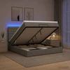 Otmana lova su matracsu ir LED Tamsiai pilka 140 x 190 cm