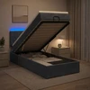 Otmana lova su matracsu ir LED Tamsiai pilka 90 x 190 cm