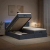 Otmana lova su matracsu ir LED Tamsiai pilka 200 x 200 cm