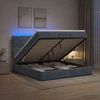 Otmana lova su matracsu ir LED Tamsiai pilka 180 x 200 cm